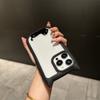 Cartoon Cat Ears Bezel Cute Little Black Cat Acrylic Phone Case for iPhone 15 Pro Max 14 Plus 13 12 Pro 11 All-inclusive Fall Protection Cover