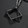 Men Necklace Contrast Color Triangle Shape Hip-hop Style Retro Men Pendant for Daily Wear