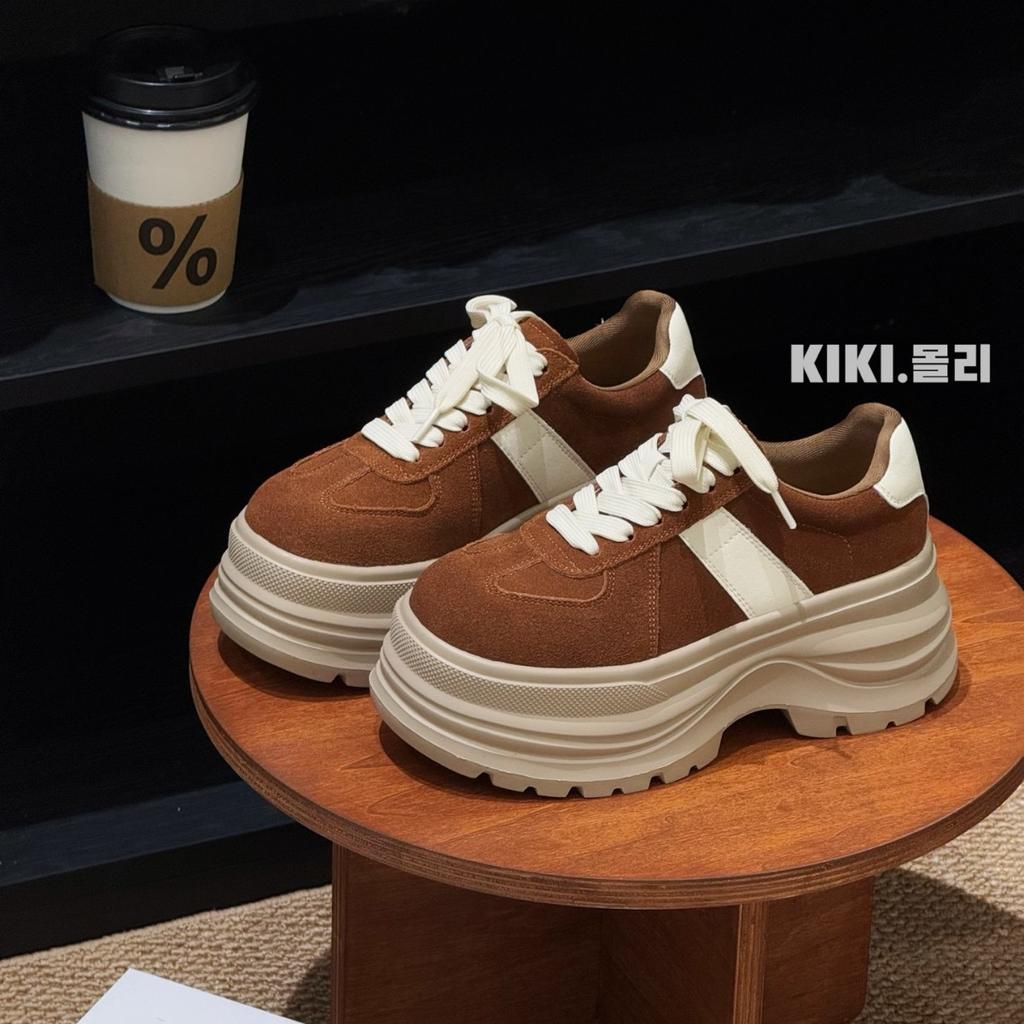 Европейская станция женская обувь Европейские товары тренд 2025 осень новые кожа матовая кожа спортивная и повседневная обувь на высокой толстой подошве