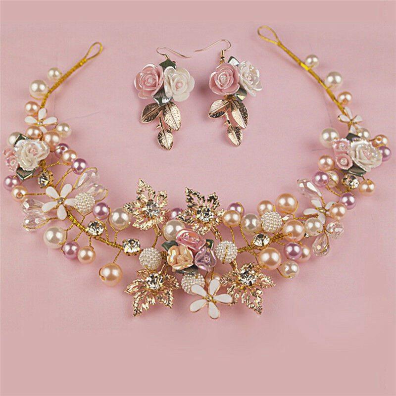 Ear Hook Ring Wedding Hair Band Headwear Wedding Accessories Tiaras Bridal Hairband and Earring Set
