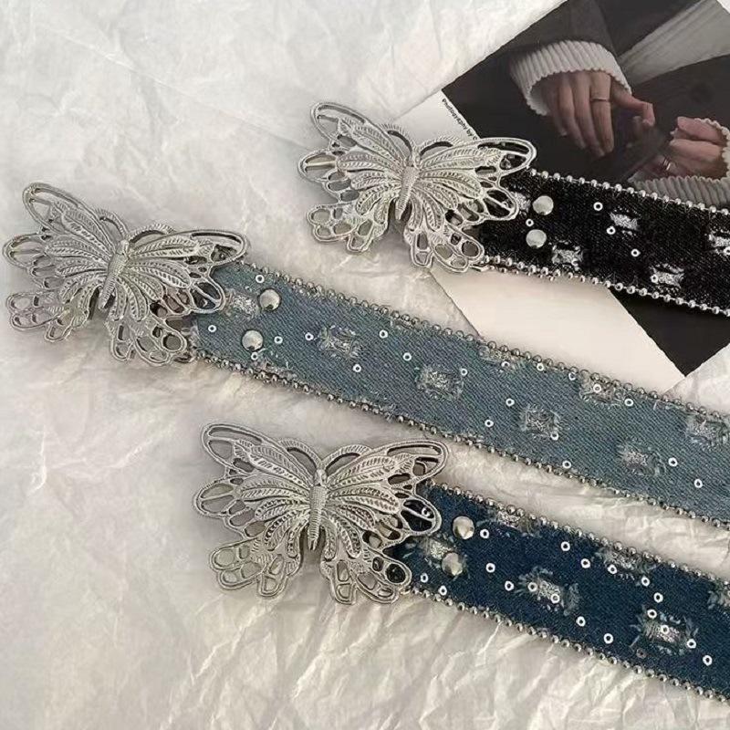Korean Style Retro Jeans Belt Female Personality Y2K Vintage Ins Style With Jeans Belt Decoration Belt Clothing Accessories