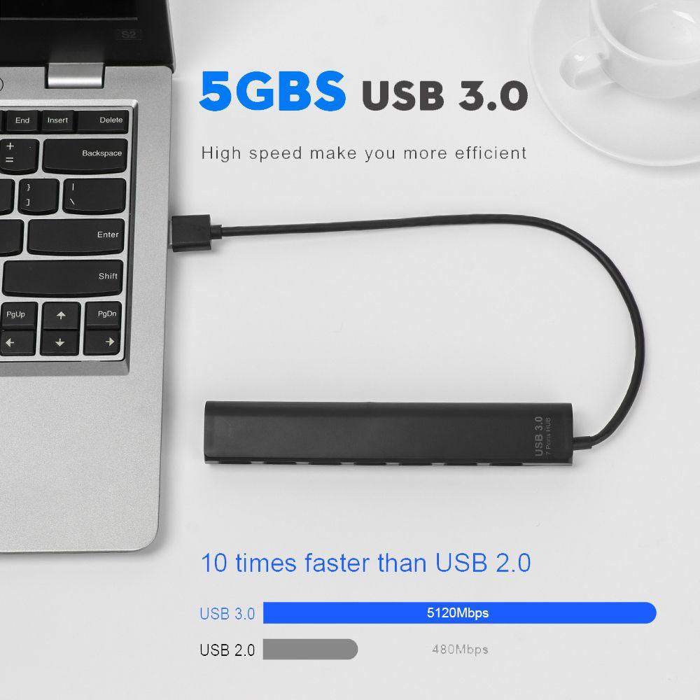 Data Transfer High Speed Individual LED Power Switch 4/7 Ports Splitter USB Expander USB 3.0 Hub