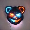 LED Light Up Bear Mask Neon Glowing Masquerade Party Mask Festival Cosplay Supplies Adult Kids Halloween Disguise Mask Props