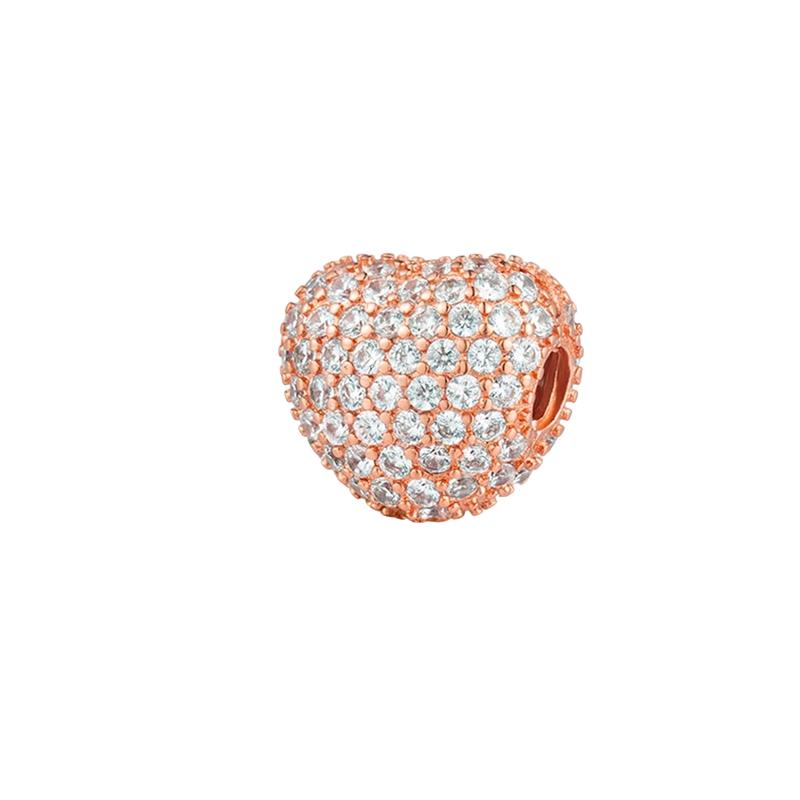 Блестящие Rose Gold Шарм-клипсы Бусины Подходят для Оригинального Браслета-цепочки Змея Ожерелья Бусины Для DIY Шикарных Украшений Женский Подарок