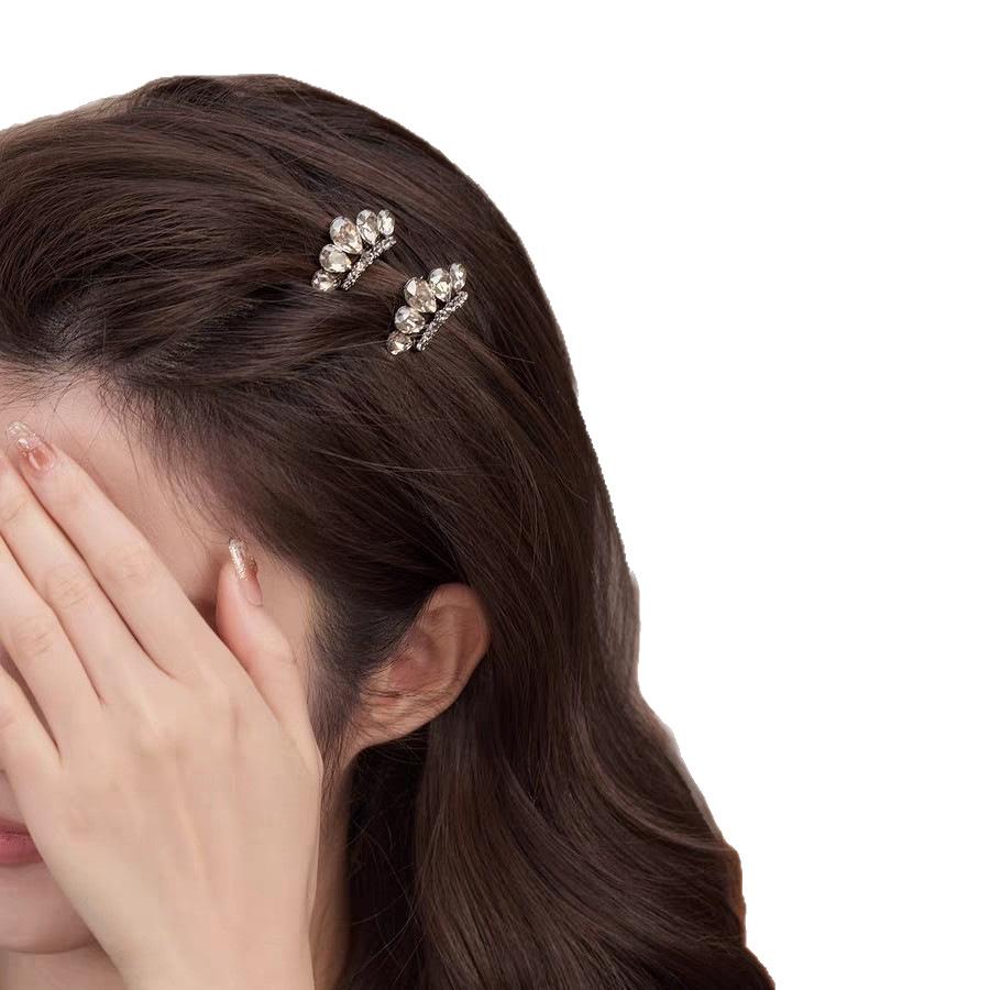 Korean Luxury Black Mini Crown Duckbill Clips Delicate Women Side Bangs Broken Hair Barrettes Sweet Daily Hair Accessories