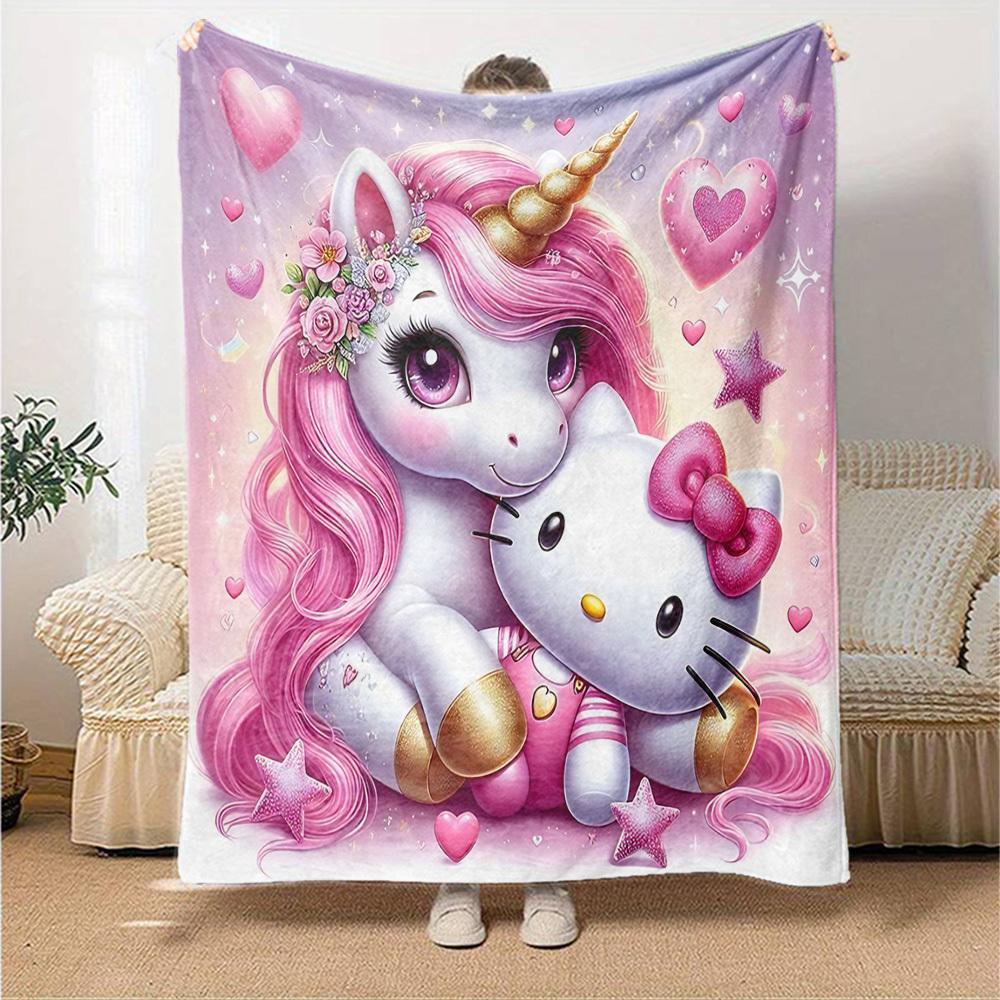 1 шт. одеяло Единорог Hello Kitty Легкий фланелевый плед для дивана кровати путешествий кемпинга гостиной офиса дивана кресла