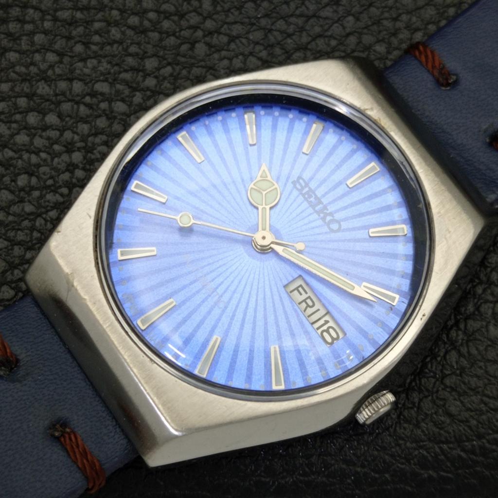 Seiko АВТОМАТИЧЕСКИЕ ВИНТАЖНЫЕ ЯПОНСКИЕ МУЖСКИЕ ЧАСЫ 6309A С НЕБЕСНО-ГОЛУБЫМ ЦИФЕРБЛАТОМ a701340-5