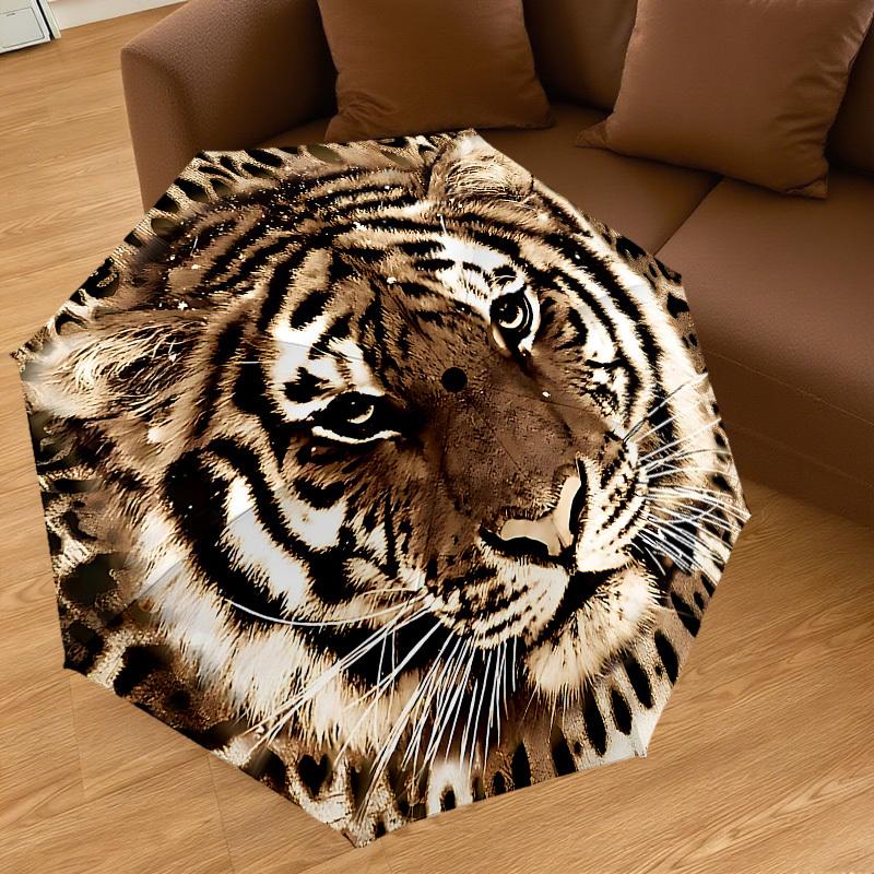 1PC Tiger Print Umbrella-8-Rib Reinforced, Automatic Open, Lightweight & Durable, Cute Fashion Accessory for Outdoor-P2644