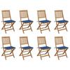 Day and Night - Day and Night Folding Garden Chairs 8 Units and Cushions Solid Acacia Wood