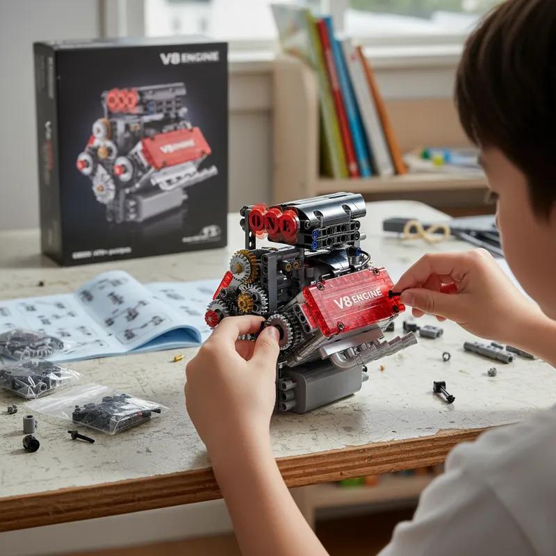 478 деталей Моторизованный Механический Двигатель V8 Строительный Набор Technic Модель Автомобиля Детали Коллекционный Набор Рождественский Подарок Для Мужчин Мальчиков