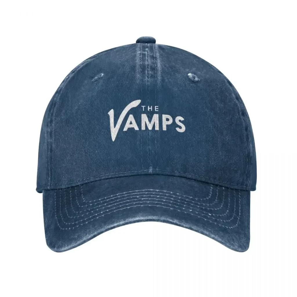 The Vamps Logo Baseball Cap Unisex Style Distressed Washed Sun Cap Band Rock Tour Outdoor All Seasons Travel Adjustable Hats Cap