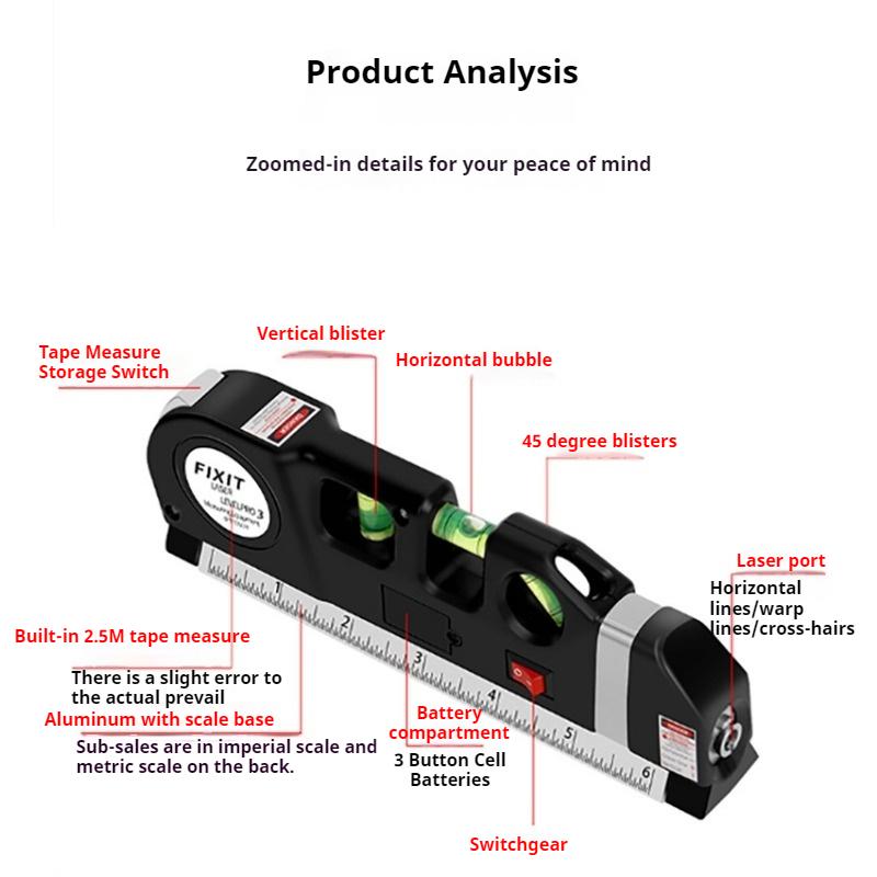 Лазерный уровень Высокой точности Инфракрасный Многофункциональный Мини Портативный Измерительный прибор