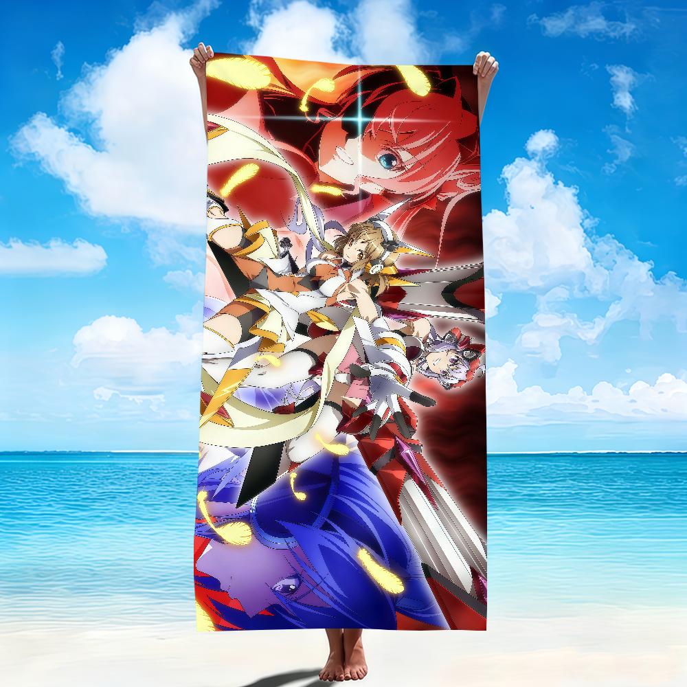 Аниме фан-арт Senki Zessho s-Symphogear мягко напечатанные Пляжные полотенца Полотенце для поездки купание Лето Отпуск Ванна Бассейн Лагерь Подарок