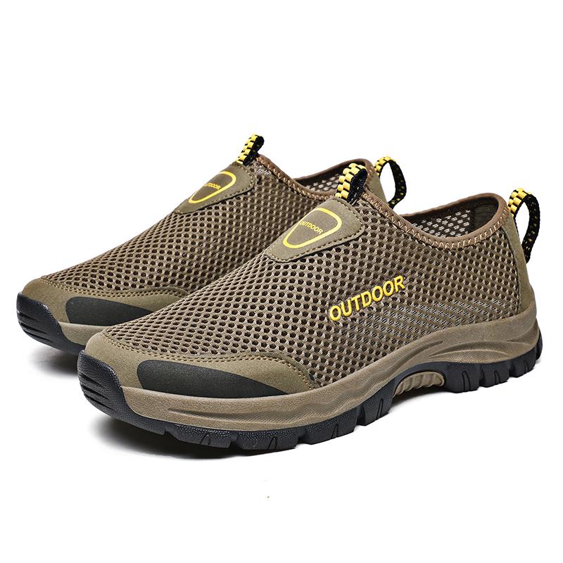 Fashion Summer Mesh Men Sports Shoes Light Men Sneakers Anti Slip Mountaineering Water Shoes Breathable Slip-on Shoes Comfortable Loafer