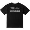 Vans X Asian Artist Co-Branded Letter Print Solid Color Neck Patchwork Pullover Crew Neck Short Sleeve T-Shirt Unisex Tops Black VN000JHFBLK
