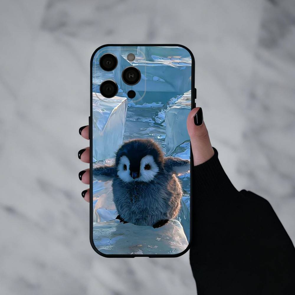 Чехол для телефона Animal P-Pingu Пингвин Для iPhone 17pro,16,15,14,13,12,11 Plus,Pro Max,XS,Мягкий силиконовый черный чехол