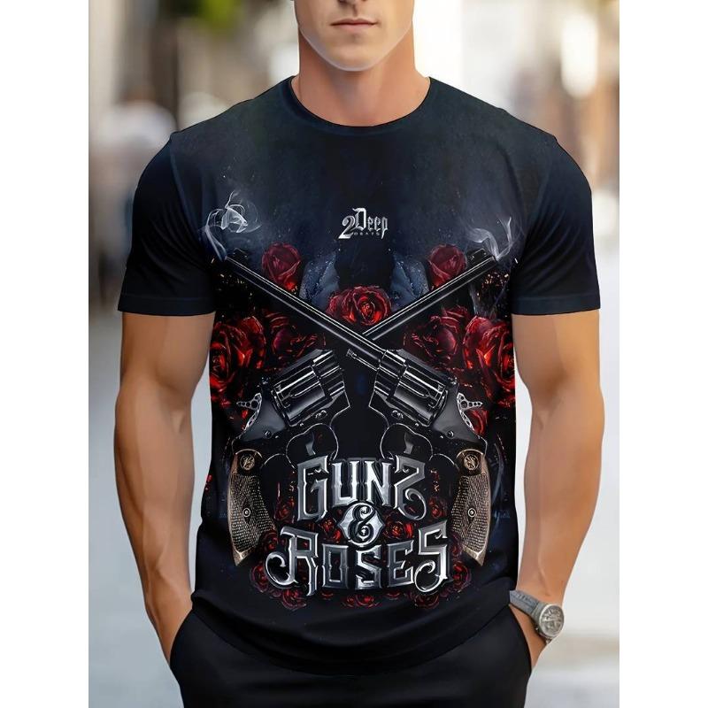 Летний топ с круглым вырезом и 3D-принтом, модная повседневная мужская футболка с коротким рукавом