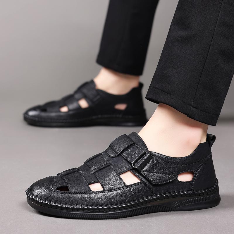 Men's Hollow Out Closed Toe Sandals Large Size 47-48 Thick Sole Summer Casual Footwear