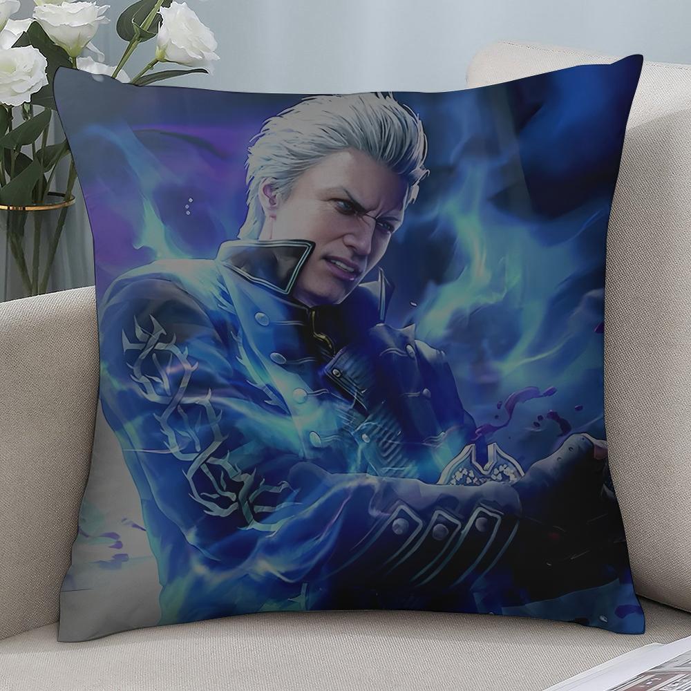 Наволочка для подушки Vergil D-Devil May C-Cry 3D-печать Полиэфирное волокно 45*45 см Декоративная наволочка для дивана Подарок на фестиваль