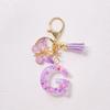Able Purple Letter Keychain Sequin Butterfly Tassel Pendant Keychain Exquisite Backpack Decoration Accessories Gifts