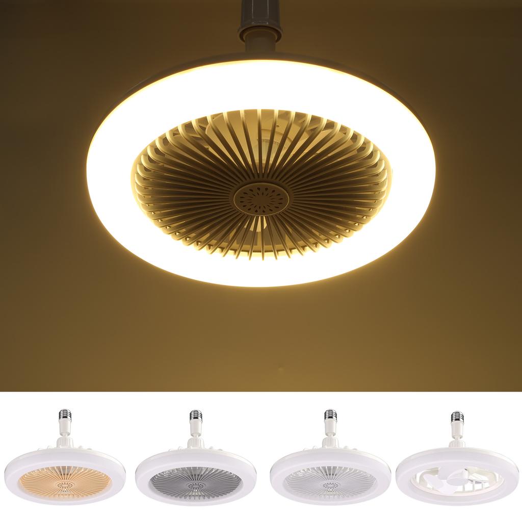 Умный бесшумный потолочный вентилятор E27 Converter Base Aroma Ceiling Fan LED Light Fan with Remote Control and Lighting for Спальня Кухня
