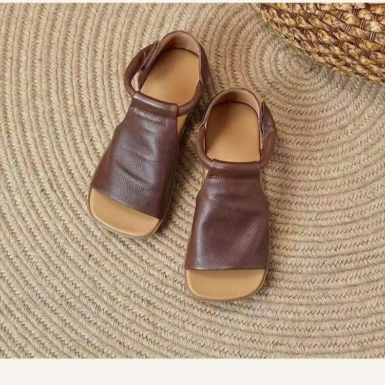 Soft-soled Casual and Comfortable Sandals Women's 2025 Summer New Chinese Retro Fish Mouth Flat-bottomed Versatile Roman Sandals