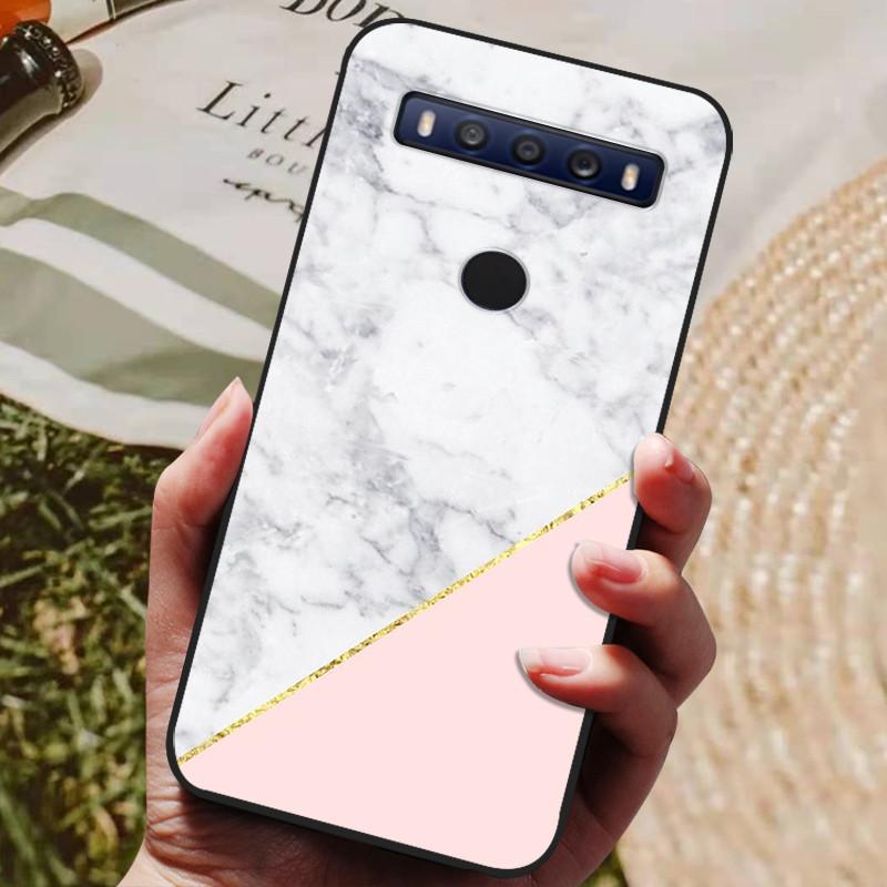 Чехол для TCL 10 SE Черный ТПУ Силиконовый Чехол Для Телефона TCL 10SE Чехлы tcl 10se T766H T766J T766U T766A Fundas Бампер Мраморный
