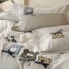 Maternal And Infant Grade Cotton Double-Layer Patch Embroidery 100% Cotton Pure Cotton Gauze Quilt Cover Student Wrinkled Yarn 4