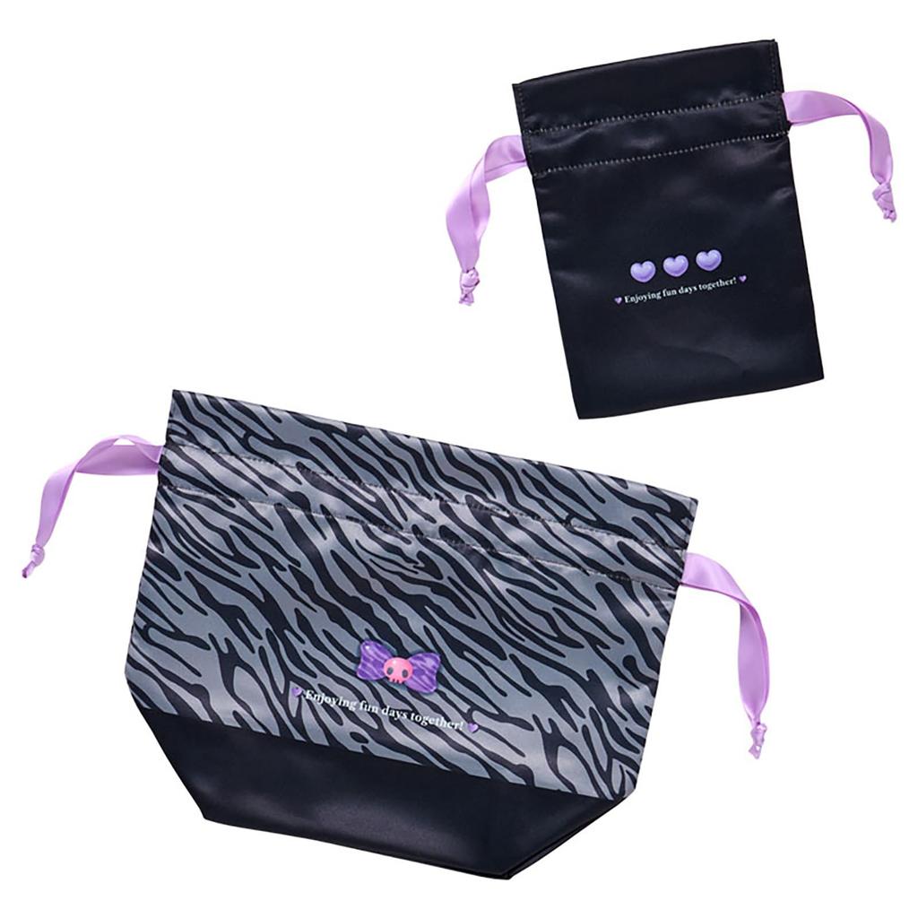 Sanrio Набор из 2 мешочков на шнурке Животное Kuromi Полиэстер 071919 (САНРИО) (Монотонный дизайн)