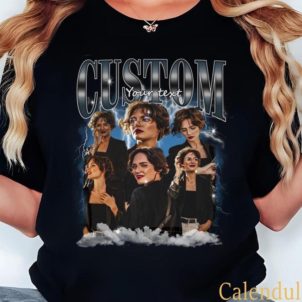 Custom Comfort Colors® Shirt with Girlfriend Face Tee, Your Own Picture Idea Birthday Gift Photo Bootleg Girlfriend Face 90s Vintage Shirt