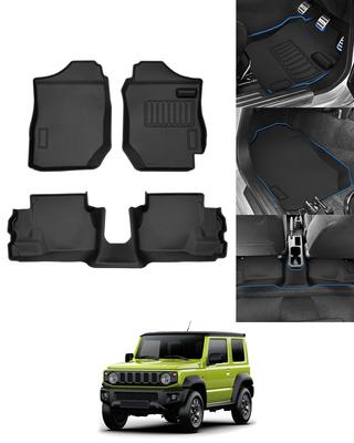 Mixsuper Jimny JB64 Напольные коврики Jimny Sierra JB74 3D Коврики для автомобиля Второй ряд JIMNY JB64 JB74 Индивидуальные Июль 2018 TPE Износостойкие Пятноустойчивые Погодные Огнестойкие Коврики,