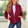 Women's Full Zip Up Jacket Spring Fall Long Sleeve Short Sweatshirt Casual Loose Outwear with Pockets