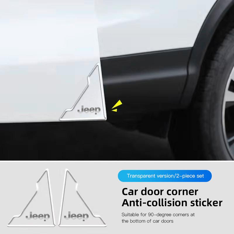 For Jeep 4Pcs Car Door Silicone Buffer Sticker Anti Collision Scratch For Jeep Wrangler Renegade Compass Grand Cherokee Patri