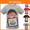 Trendy Ryan Toys Review Cartoons Print T-shirt Soft Cotton Blend Short Sleeve Tops