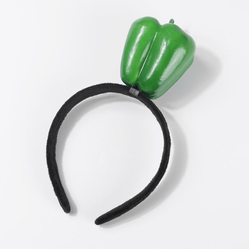 Креативные 3D-ободки для волос с овощами: Аксессуары для волос из моркови, перца, баклажана и зеленых овощей для женщин