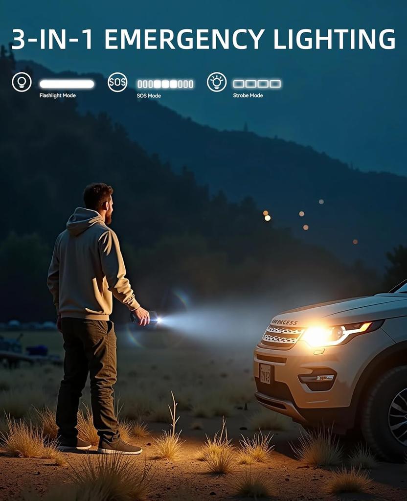 Пуско-зарядное устройство с компрессором, 5500 А, 12 В, портативный бустер для автомобиля, насос для шин 150 PSI для автомобилей с бензиновым двигателем до 9,0 л