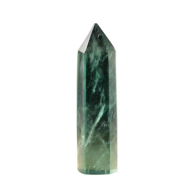 Radiant Natural Green Fluorite Quartz Crystal Point Hexagonal Wand For Healing And Reiki