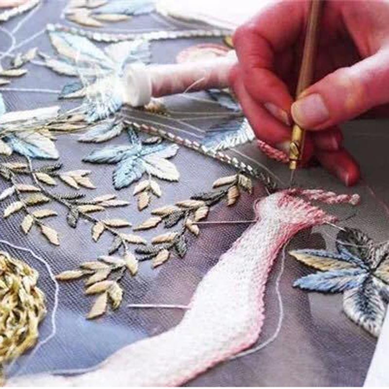 Крючок для вязания крючком с деревянной ручкой и 3 иглами, обруч для вышивания бисером, набор швейных инструментов