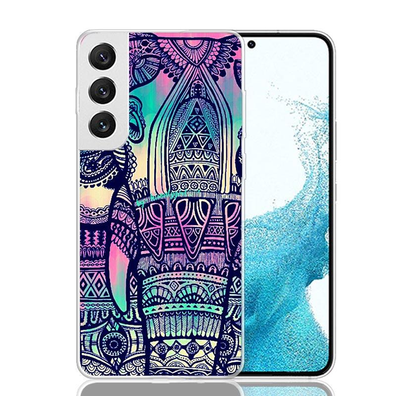 Чехол для телефона с мандалой слона в ацтекском стиле для Samsung Galaxy S26 Ultra S23 S24 S25 Edge S20 FE S21 S22 Plus Мягкий чехол с принтом Funda