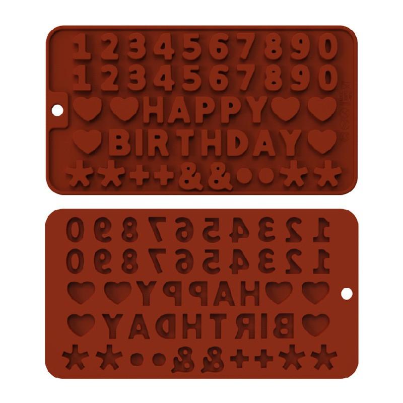 Silicone Chocolate Mold Set Letters Numbers Waffle Heart Shape DIY Baking Tool Birthday Easter Christmas