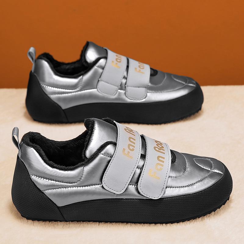 Модные черные кроссовки повседневные мужские дизайнерские зимние плюшевые зимние туфли модные пуховые верхние увеличенные внутренние плоские хлопковые туфли серые