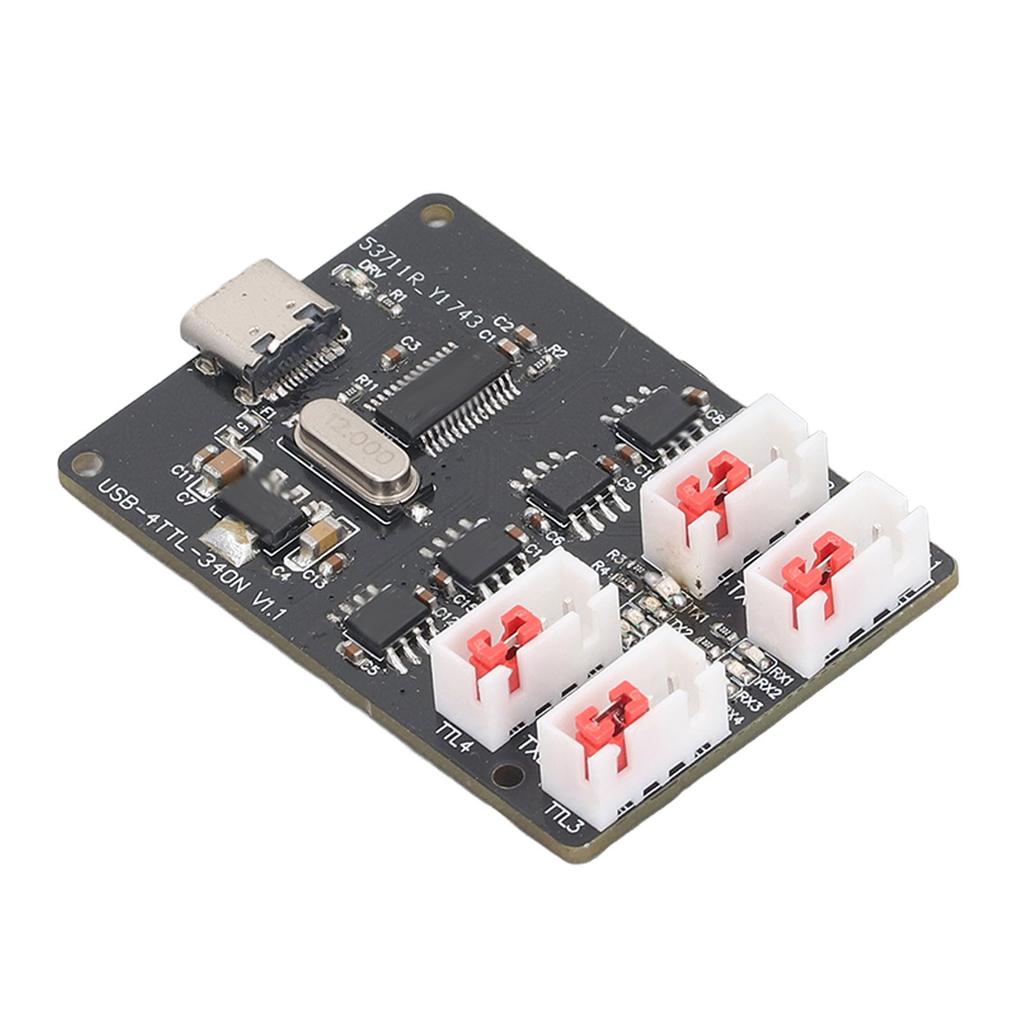 Модуль последовательного порта USB-TTL с 4 выходами, плата последовательного адаптера USB-TTL TYPE C со светодиодным индикатором