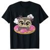 T-shirts for Women Harajuku Ulzzang Kawaii Tees Clothes Women Cartoon Owl with Donut Tops T Shirt Female Girls T-Shirt Clothes