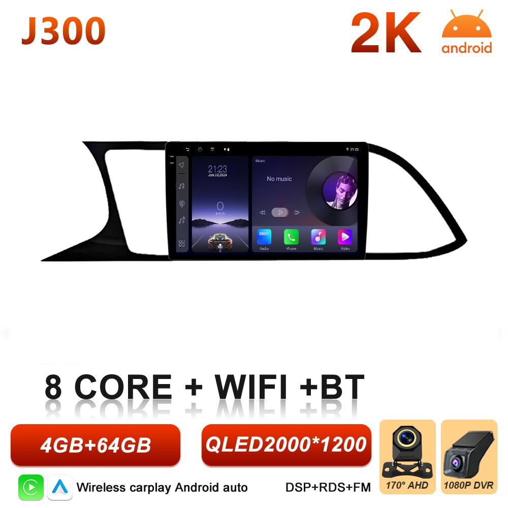 Android 16 Car Radio Auto For Seat Leon 3 2012 2013 2014 2015 -2020 Video Multimedia Player GPS Navigation 2k Touch Wireless RSD