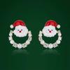 European & American S925 Silver Christmas Asymmetrical Earrings - Cute & Sweet Holiday Gift for Women