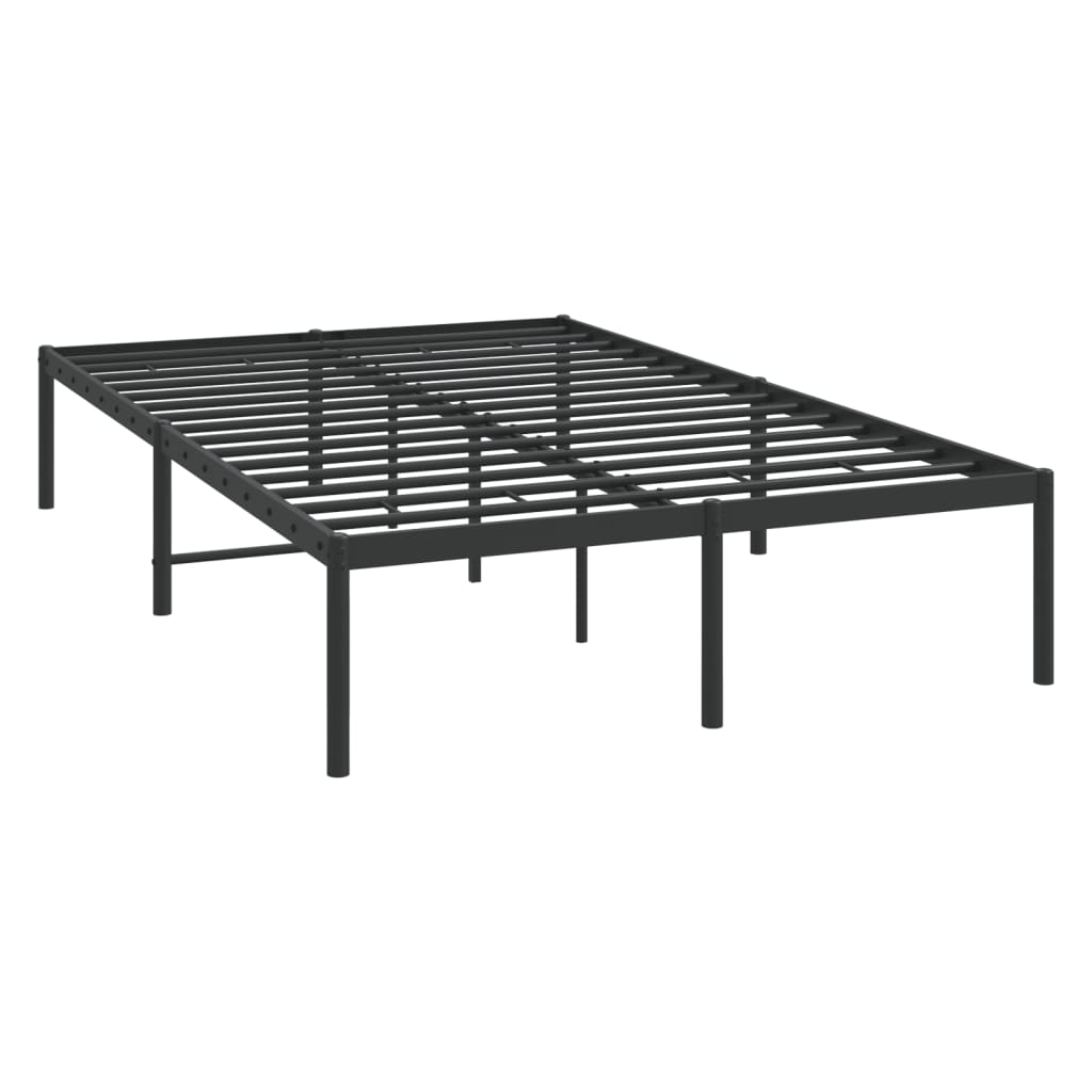 Metal Bed Frame Black 120 x 190 cm