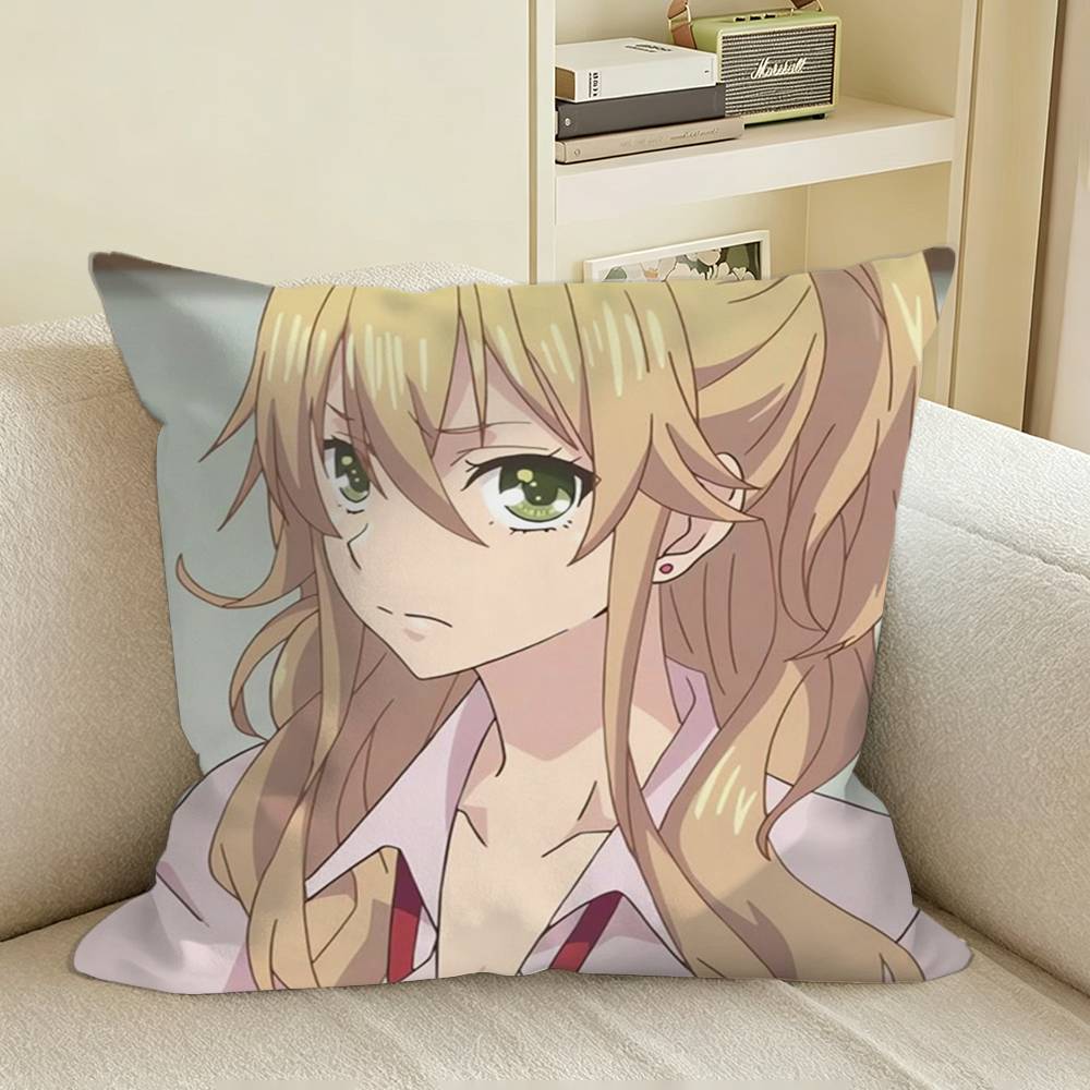 CCitrus GLAnime YYuzu Aihara Square Sofa Pillow Cover Solid Color Living Room Home Decor Cushion Case