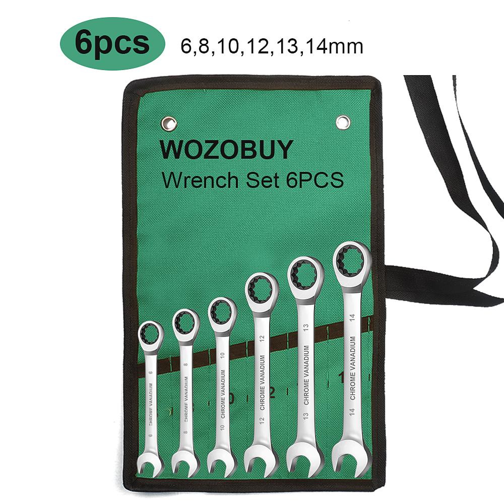 Key Ratchet Wrench Set 72 Tooth Gear Ring Torque Socket Wrench Set Metric Combination Ratchet Spanners Set Car Repair Tools