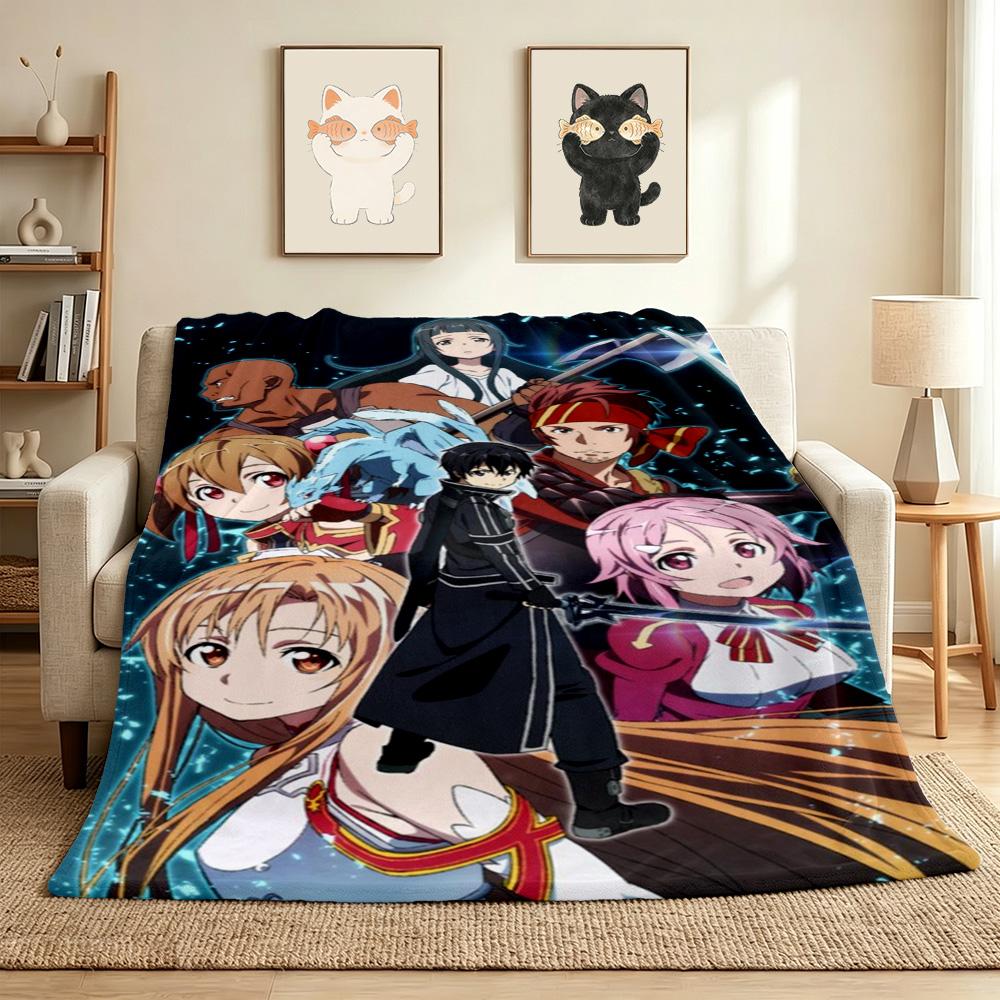 Sword Art Online Flannel Blanket Throw Blanket Soft Warm Sofa Bed Camping Car home Decor Unique Christmas Gift C9302286