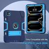 For iPad Pro 11 (2024) Case Robot Style Silicone+PC Tablet Cover with Kickstand